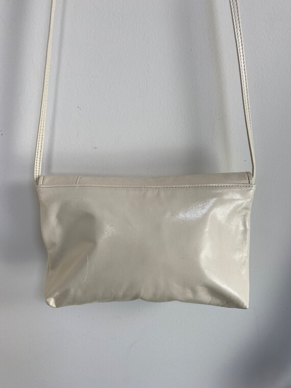 Vintage 1980s Ivory Handbag - Leather Shoulder Ba… - image 5