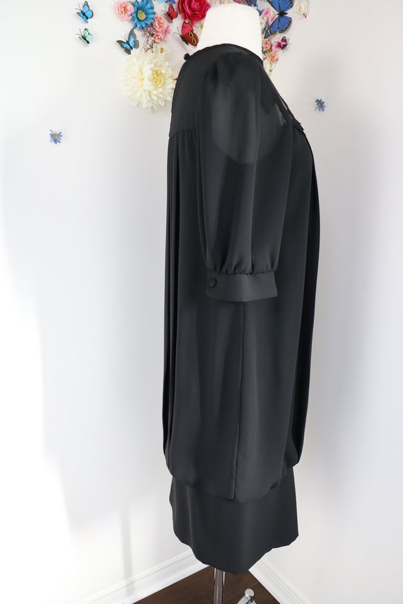 Vintage 80s Does 20s Black Evening Dress - Vintag… - image 8