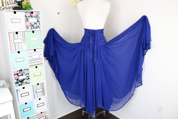 80s WAYNE CLARK Chiffon Skirt & Jacket Set Beaded… - image 3