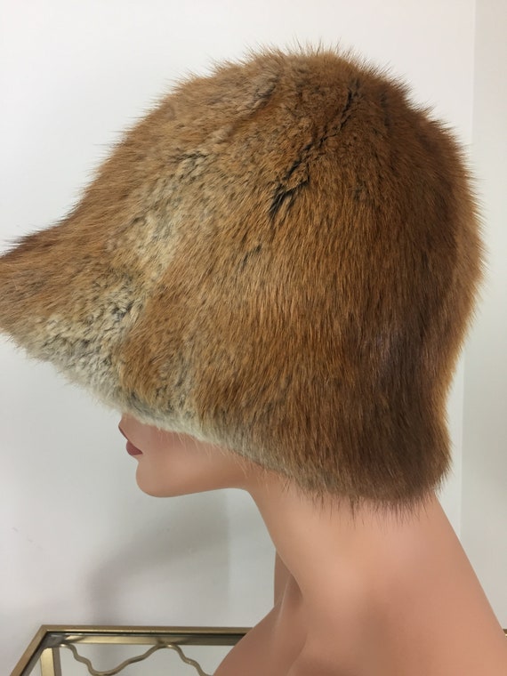 Vintage 60s 70s Fur Bucket Hat - TANNERY ROW - Wa… - image 4