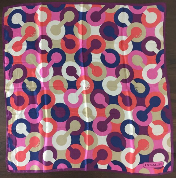 Vintage COACH Silk Scarf - Designer Large Square H