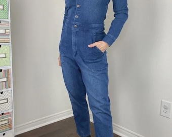 Denim Jean Jumpsuit Coveralls Boilersuit Casual Relaxed Street Style Y2K - S/M
