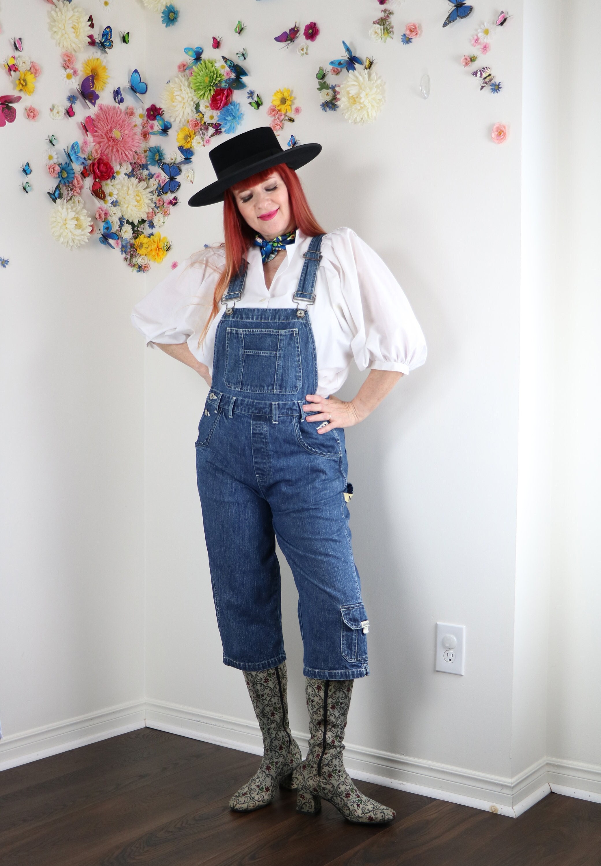 Vintage Cropped Denim Overalls NEVADA 1990s Jean Overalls Farm