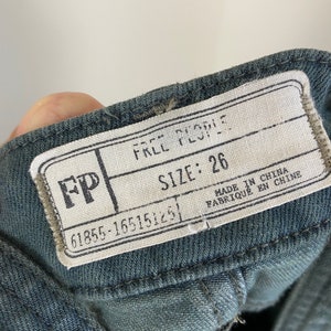 FREE PEOPLE Denimoveraller Y2K-jeans Khakifärgade overaller Farm Country Western Hipster Hippie Casual Vardagsjeans - Liten bild 6