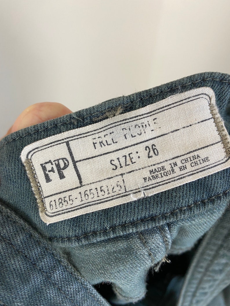FREE PEOPLE Denimoveraller Y2K-jeans Khakifärgade overaller Farm Country Western Hipster Hippie Casual Vardagsjeans - Liten bild 6