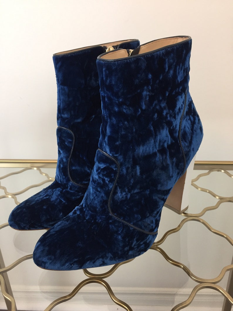 crushed velvet booties