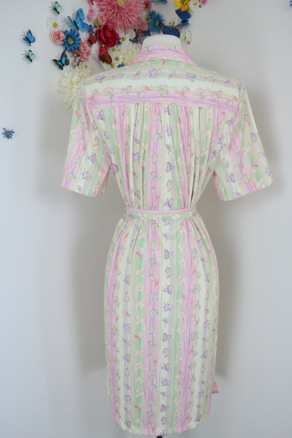 Vintage 70s Floral Pastel Day Dress - Large/XL St… - image 9