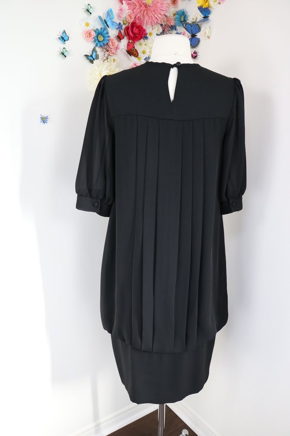 Vintage 80s Does 20s Black Evening Dress - Vintag… - image 9