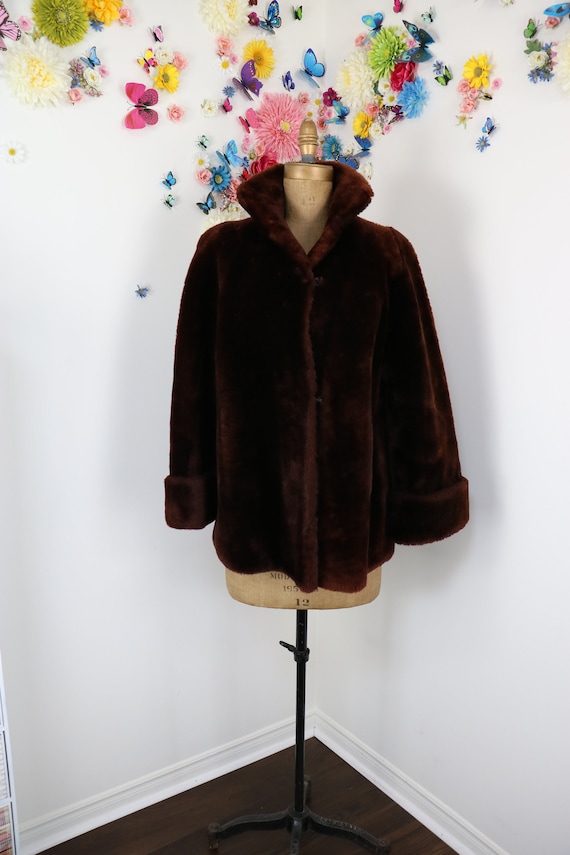 40s Faux Fur Swing Coat Jacket Vintage 1940s Warm Winter 40s Faux Fur Swing Coat Jacket Vintage, Faux Fur Hooded Swing Coat Gallery