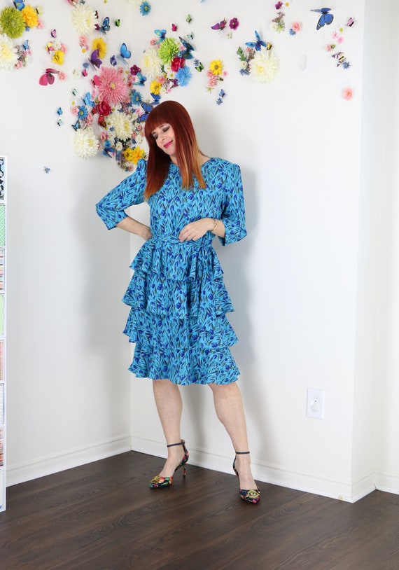 1980s Dress - Vintage Floral Tiered Dress - ORITE… - image 3