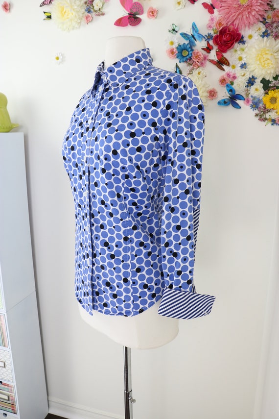 Retro Polka Dot Striped Button Up Shirt - BEN SHE… - image 6