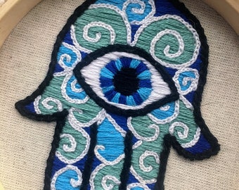 Jewish Hamsa Evil Eye Embroidery