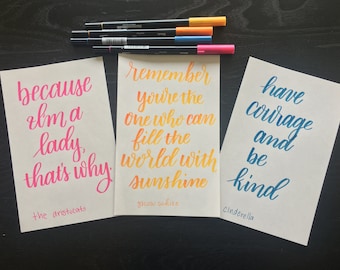 Disney Quotes Brush Pen Calligraphy