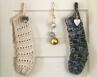 PDF Eirlys Stocking Pattern - Modern, minimalist, Scandinavian style, knit Christmas stocking