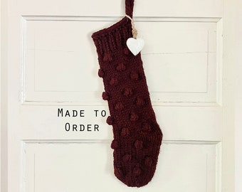 Festoon Stocking - Made to Order! - Modern, minimalist, Scandinavian style, hand knit, Christmas stocking