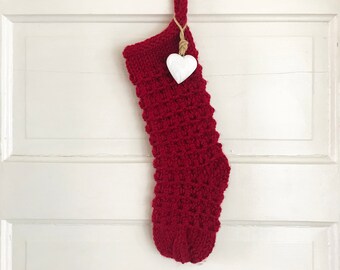 Ilex Stocking - Made to Order! - Modern, minimalist, Scandinavian style, hand knit, Christmas stocking