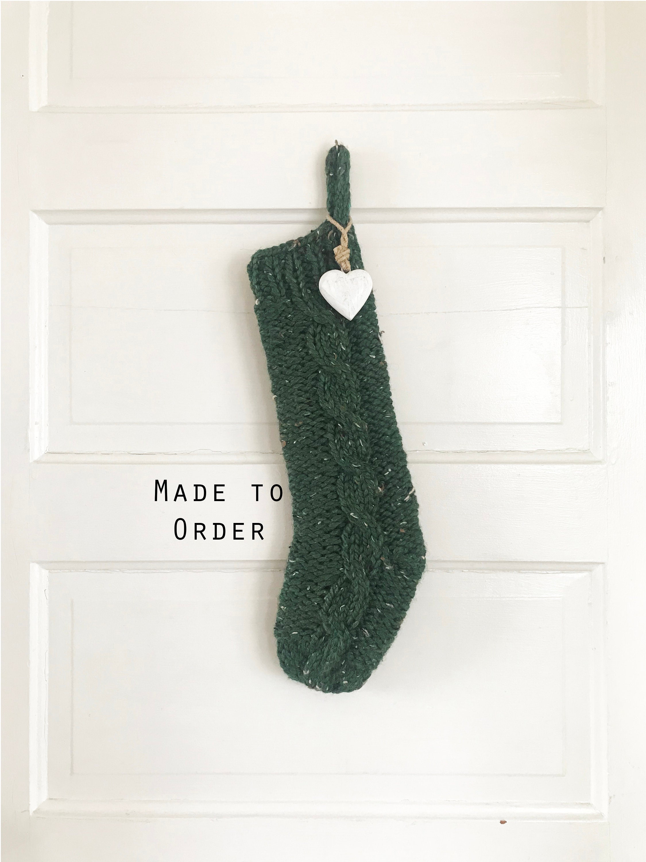 Tannenbaum Stocking - Made to Order! - Modern, minimalist, Scandinavian style, hand knit, Christmas stocking