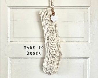 Drift Stocking - Made to Order! - Modern, minimalist, Scandinavian style, hand knit, Christmas stocking