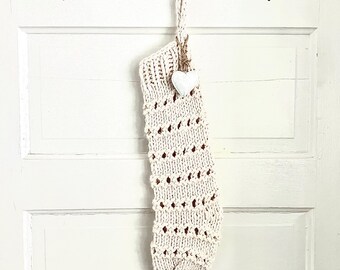 Eirlys Stocking - Made to Order! - Modern, minimalist, Scandinavian style, hand knit, Christmas stocking