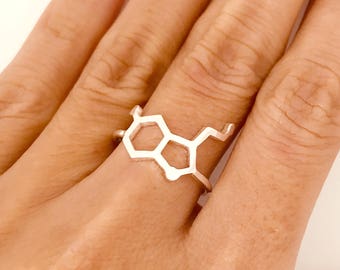 Serotonin Ring, Serotonin, Molecule Ring, Medical Student Gift, Serotonin Jewelry, Molecule Jewelry, Science Jewelry, Science Ring, Molecule