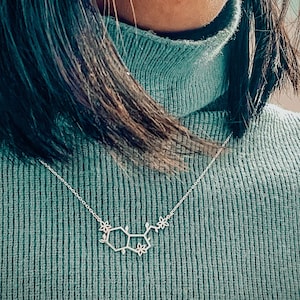 Silver Serotonin Necklace, Serotonin Molecule Necklace, Chemistry Necklace, Science Necklace, Chemistry Molecule Jewelry Gift