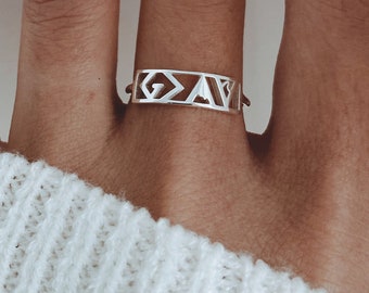 God Is Greater Than The Highs And Lows Ring,Engraved Ring,Silver Ring,Men Gift,Unique Rings,Specific Symbols Ring,Charm Rings,God Rings R020