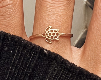 Dainty Turtle Ring Gold Sea Turtle Ring Simple Turtle Jewelry Christmas Gift Women