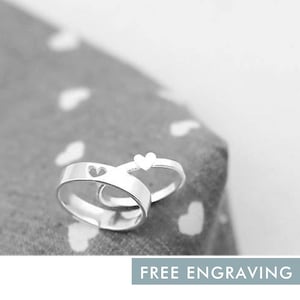 Heart Couple Ring Set, Promise Rings For Couples, Silver Wedding Band Set, His and Her Promise Rings Couples Jewelry Set Gift
