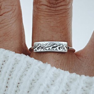 Handmade Mountain Range Ring: Silver Nature Jewelry Gift