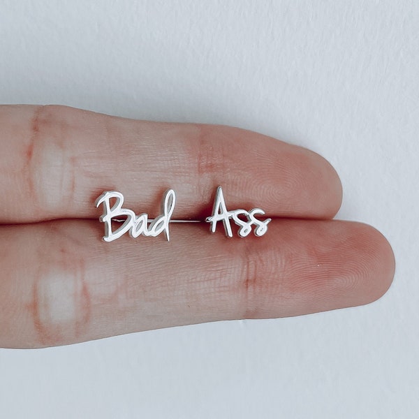 Badass Stud Earrings, Dainty Badass Jewelry Women, Feminist Earrings Jewelry Bad ass Christmas Gift