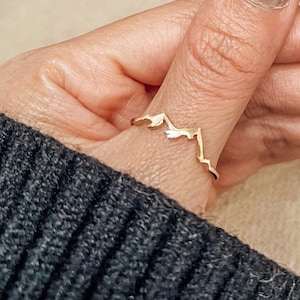 Gold Mountain Ring, Dainty Mountain Ring, Mountain Jewelry Women, Nature Ring, Outdoor Ring, Hiking Jewelry Climbing Ring Gift