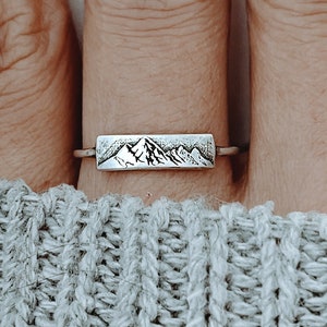Dainty Mountain Range Ring: Sterling Silver Nature Jewelry