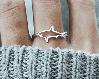 Shark Jewelry Gold Shark Ring Simple Ocean Ring Women Nature Shark Ring Simple Minimal Christmas Gift Women