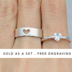 Couple Ring Set, Promise Rings For Couples, His And Her Promise Rings, Promise Ring, Wedding Ring Set, Promise Ring, Christmas Couple Rings