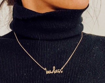 Dainty Badass Necklace: Feminist Jewelry Gift