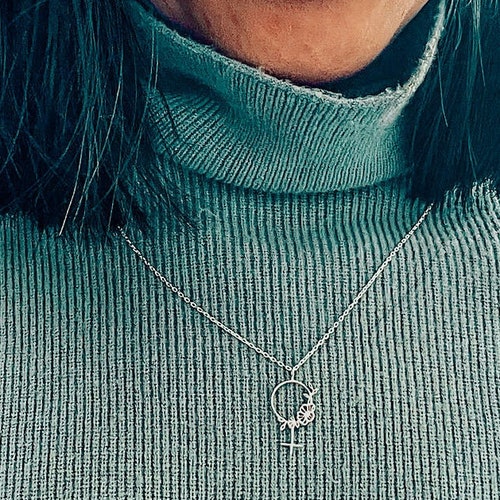 Tiny Female Symbol Necklace Gold Venus Symbol Necklace Etsy