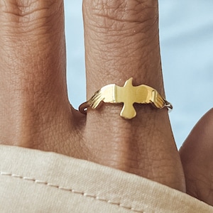 Raven Ring Gold, Silver Crow Ring, Raven Crow Jewelry For Women Gift
