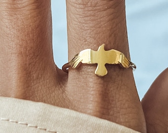 Raven Ring Gold, Silver Crow Ring, Raven Crow Jewelry For Women Gift