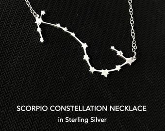 Scorpio Constellation Necklace, Scorpio Zodiac Gift, Zodiac Necklace, Zodiac Jewelry, Gift For Women, Sister Gift, Friend Gift, Mom Gift