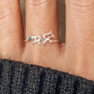 Fox Ring Dainty Fox Jewelry For Women  Silver Fox Ring Tiny Gift Women Sister Friend Daughter