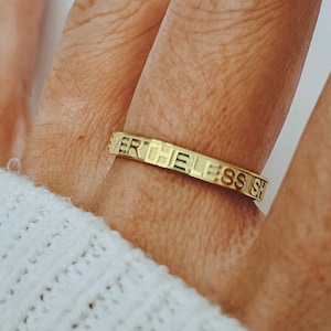 Nevertheless She Persisted Ring Gold Feminist Ring Motivational Thumb Ring Strength Ring