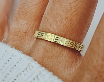 Nevertheless She Persisted Ring: Gold Feminist Thumb Ring