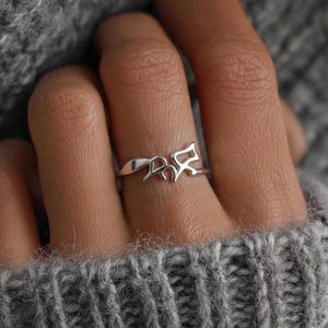 Dainty Fox Ring, Silver Animal Jewelry Gift