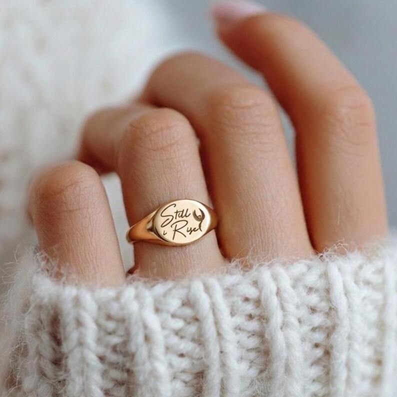 Phoenix Rising Ring Gold Still I Rise Signet Ring: Gold Phoenix Jewelry - Etsy