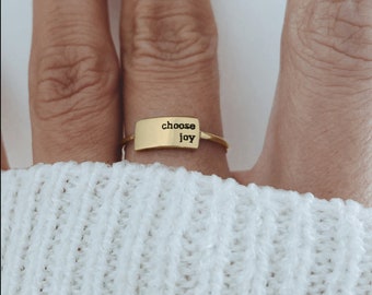 Dainty Choose Joy Ring Gold Inspirational Ring For Woman Mantra Ring Inspirational Jewelry Christmas Gift Sister Friend Daughter