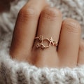 Dopamine Molecule Ring: Handmade Science Jewelry, Gold Medical Gift product logo