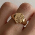Gold Lavender Signet Ring: Floral Statement Jewelry Gift product logo