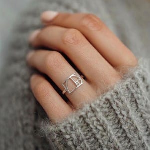 Gold Fibonacci Ratio Ring, Handmade Math Jewelry