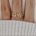 Serotonin Dopamine Ring Gold Molecule Science Ring Chemistry Jewelry Science Ring Gift product logo