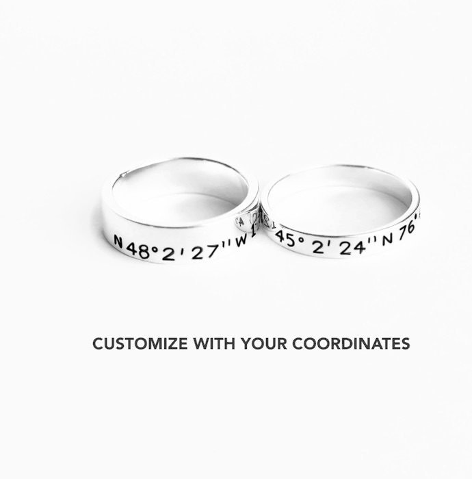 Long Distance Relationship Ring His and Her Promise Rings Etsy